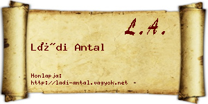 Ládi Antal névjegykártya